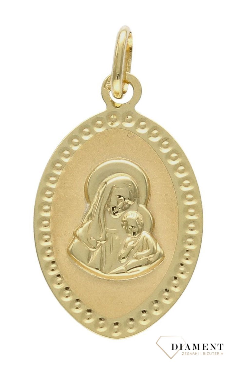 Złoty medalik owalny 333 z Matką Boską Częstochowską  ZA 3798 333jk.jpg